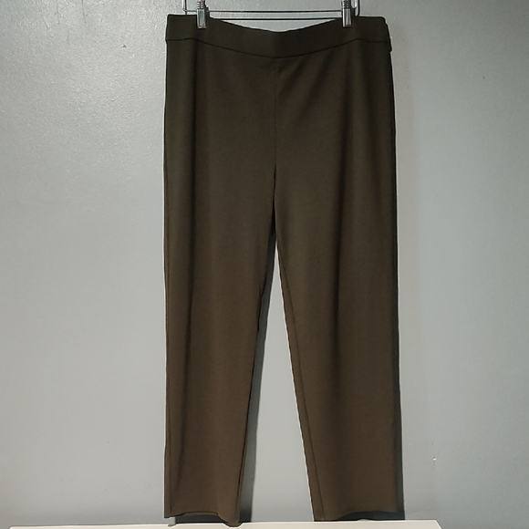 Eileen Fisher Soft Brown Straight-Leg Pull On Pants